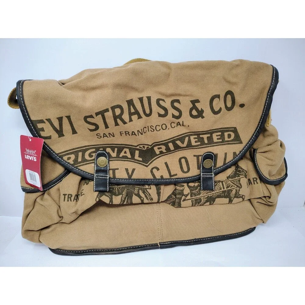 Levi's Canvas Messenger Bag Y2K Levi Strauss 16.5